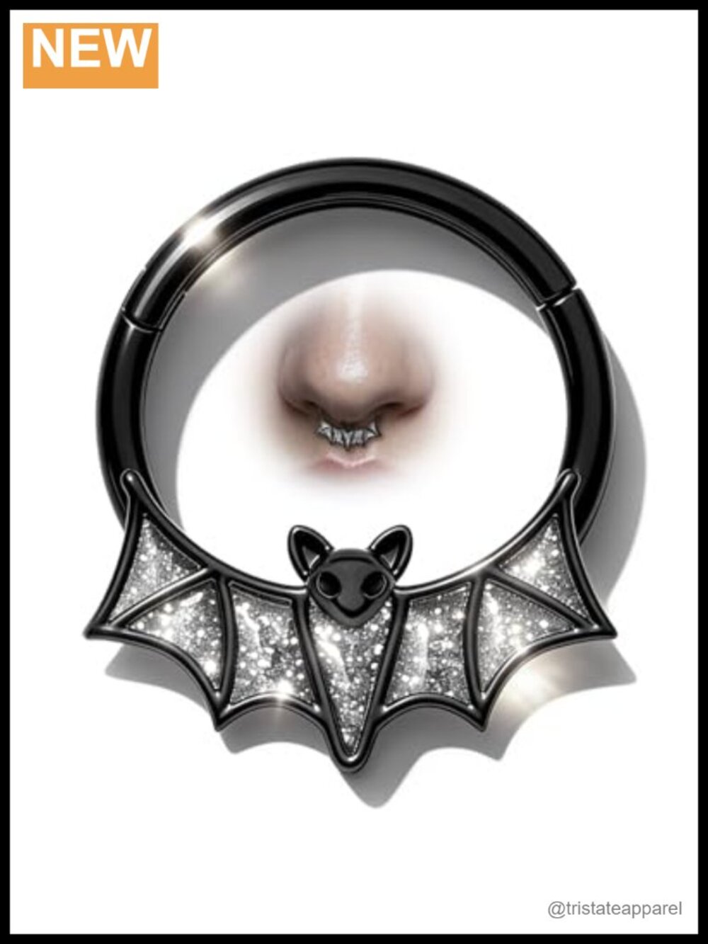 16G Bat Septum Ring Stainless Steel Daith Helix Cartilage Piercing Jewelry